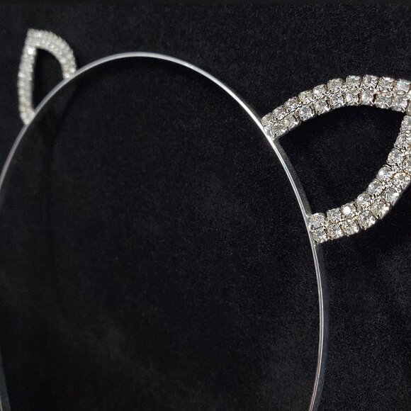 Rhinestone cat ear headband silver - Picture 8 of 8